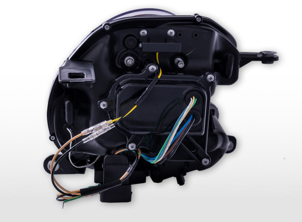 FK Pair LED DRL XENON Headlights BMW Mini Cooper R55 R56 06-12 black inc servo LHD