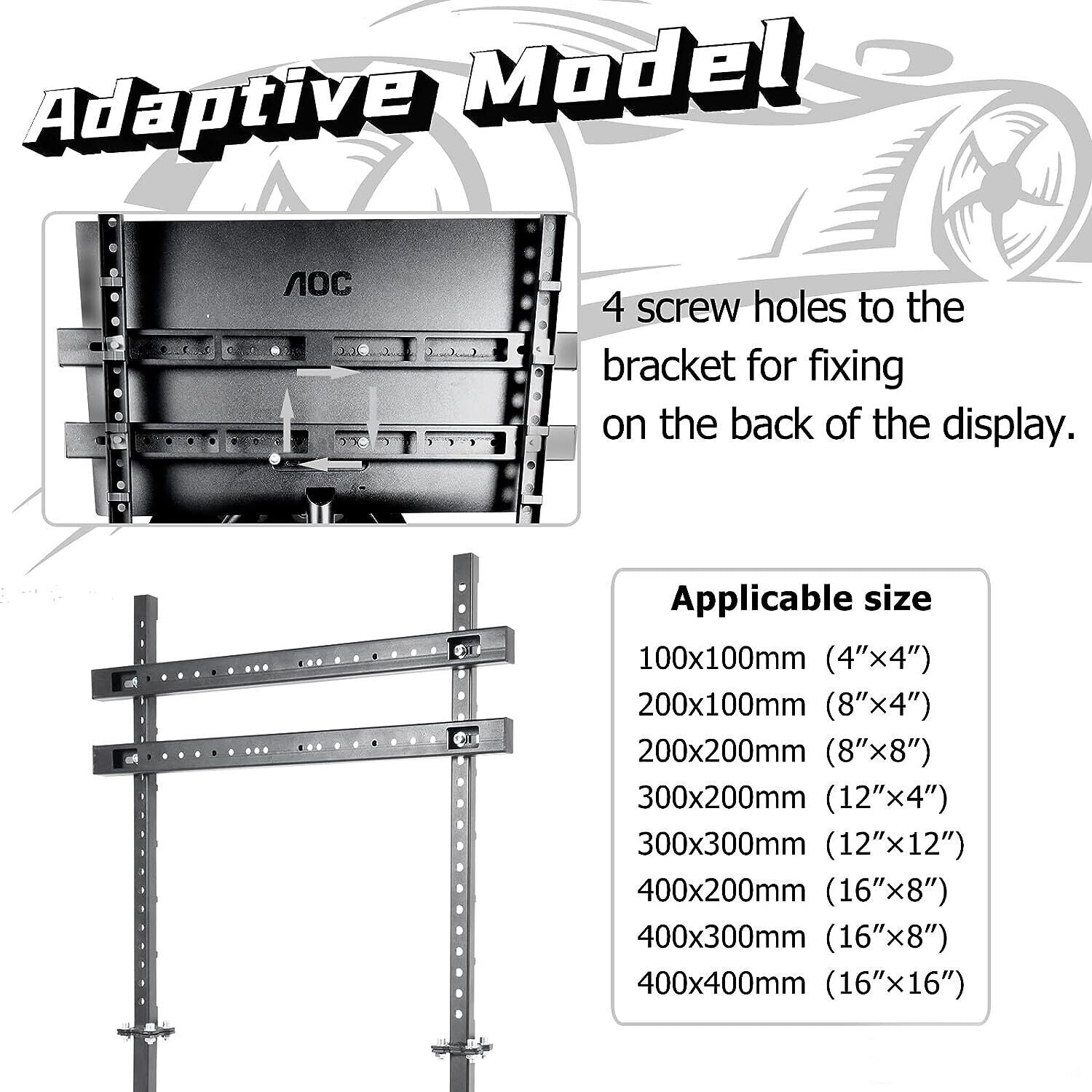 ADD A MONITOR / TV TO YOUR - Driving Game Sim Racing Monitor Screen TV Frame Add Pedals Xbox PS PC Console F1