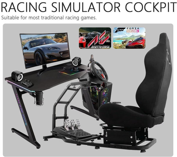Driving Game Sim Racing Frame & Seat Rig  Add Wheel Pedals Xbox PS PC Console F1