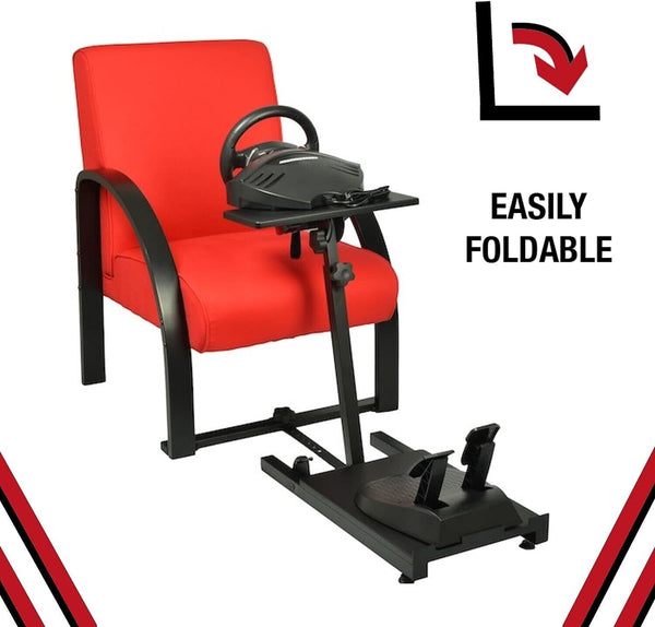 Madcatz Driving Game Sim Racing Simulator Folding Metal Frame Stand Rig for Seat Wheel Pedals Xbox PS PC