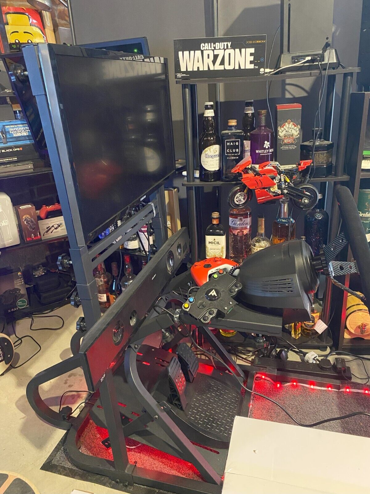 ATS Driving Game Sim Racing Frame Rig for Screen Seat Wheel Pedals Xbox PS PC