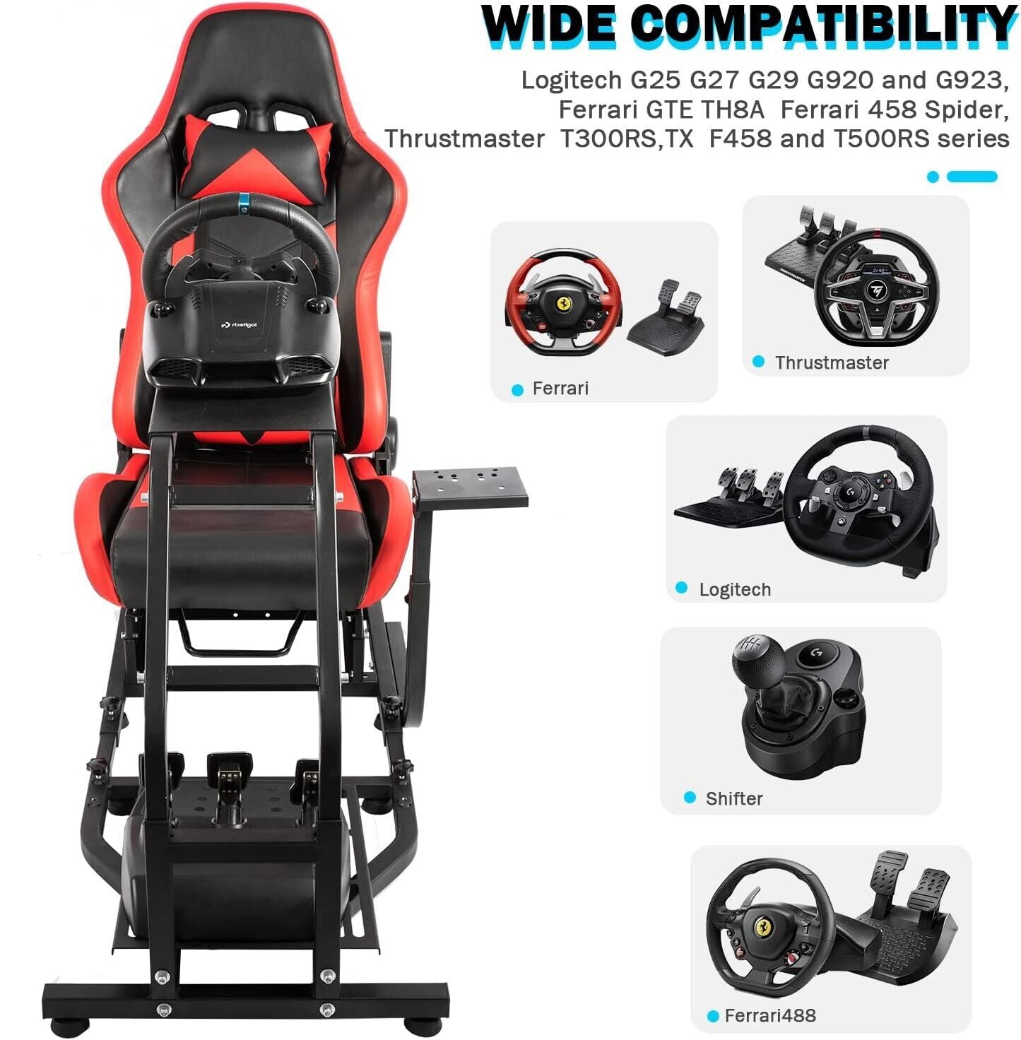 Driving Game Sim Racing Frame & Seat Rig  Add Wheel Pedals Xbox PS PC Console F1
