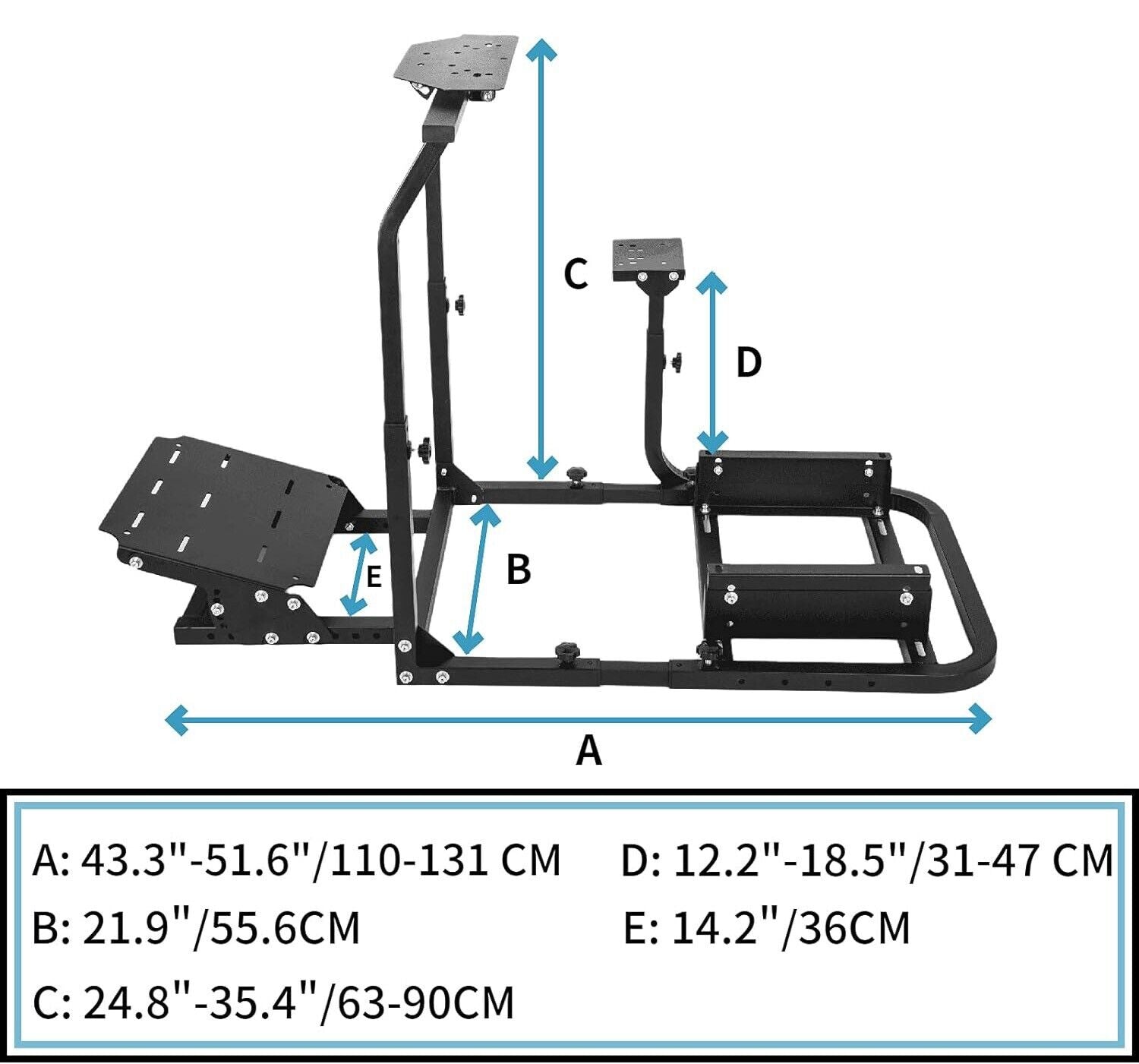 Driving Game Sim Racing Frame Rig - Add Seat Wheel Pedals Xbox PS PC Console F1