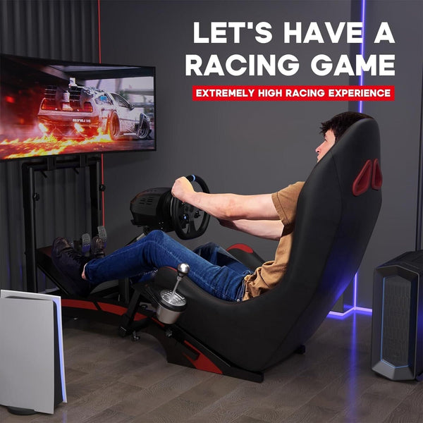 LUXE Driving Game Sim Racing Frame & Seat - Wheel Pedals Xbox PS PC Console F1