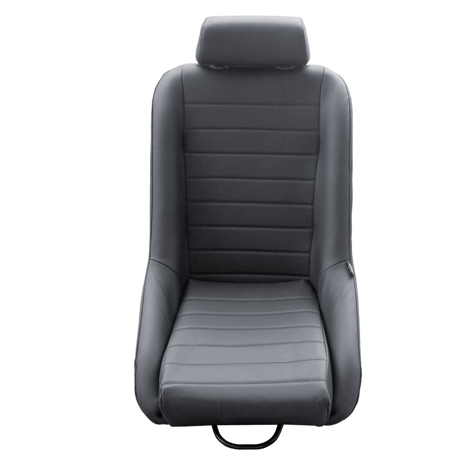 Simoni Racing x2 Univ Classic Car Retro Kit Vintage Fixed Back Bucket Seats Black + slides