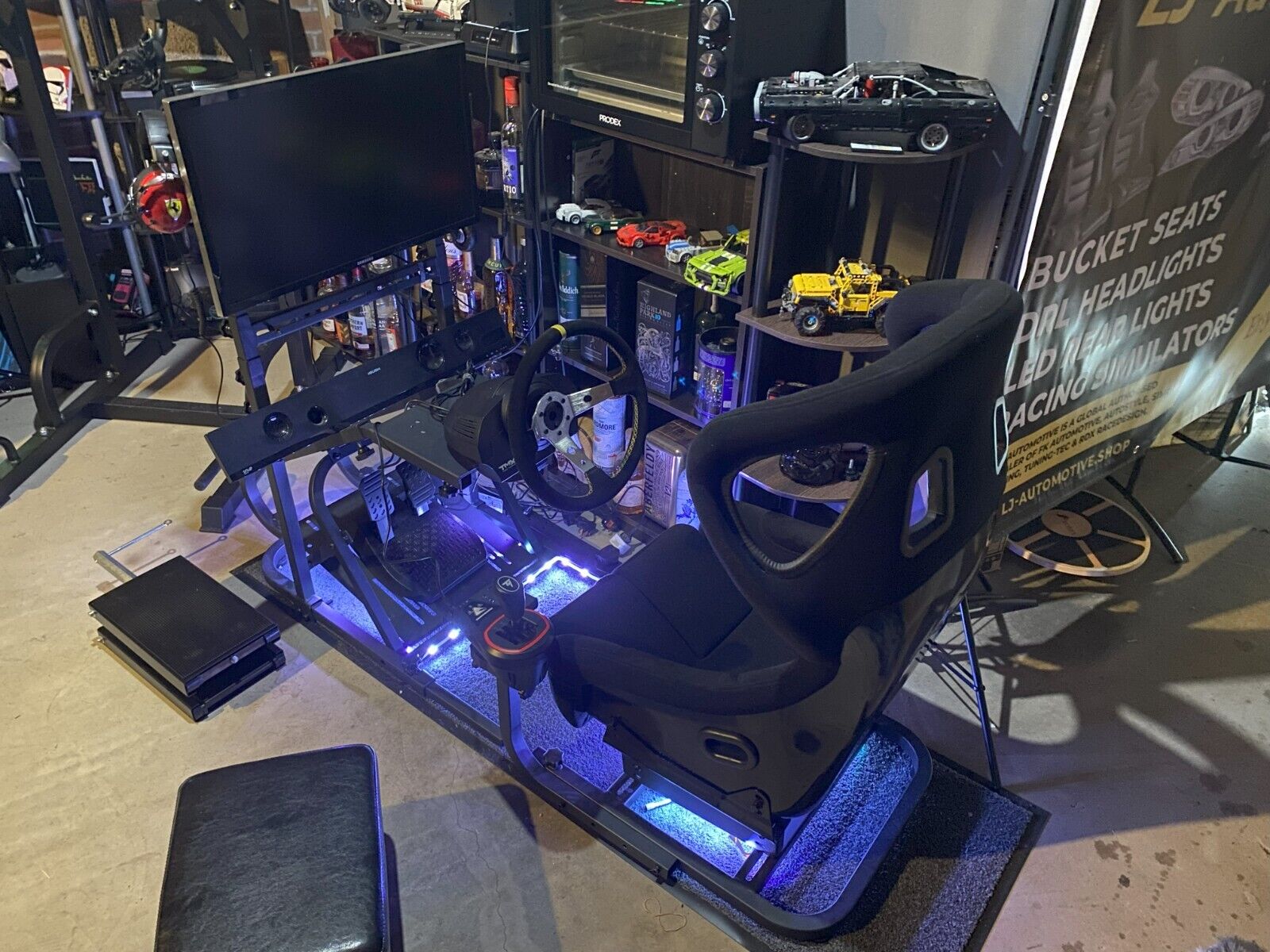 ATS Driving Game Sim Racing Frame Rig for Screen Seat Wheel Pedals Xbox PS PC