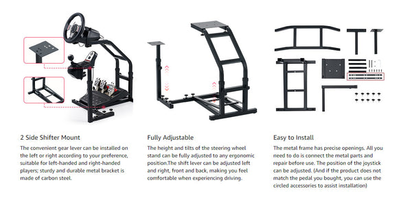 Driving Game Sim Racing Frame Stand Rig for Seat Wheel Pedals Xbox PS PC