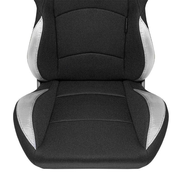 AUTOSTYLE BS2 x1 Universal Bucket Seat Black Grey Textile Fibreglass Back