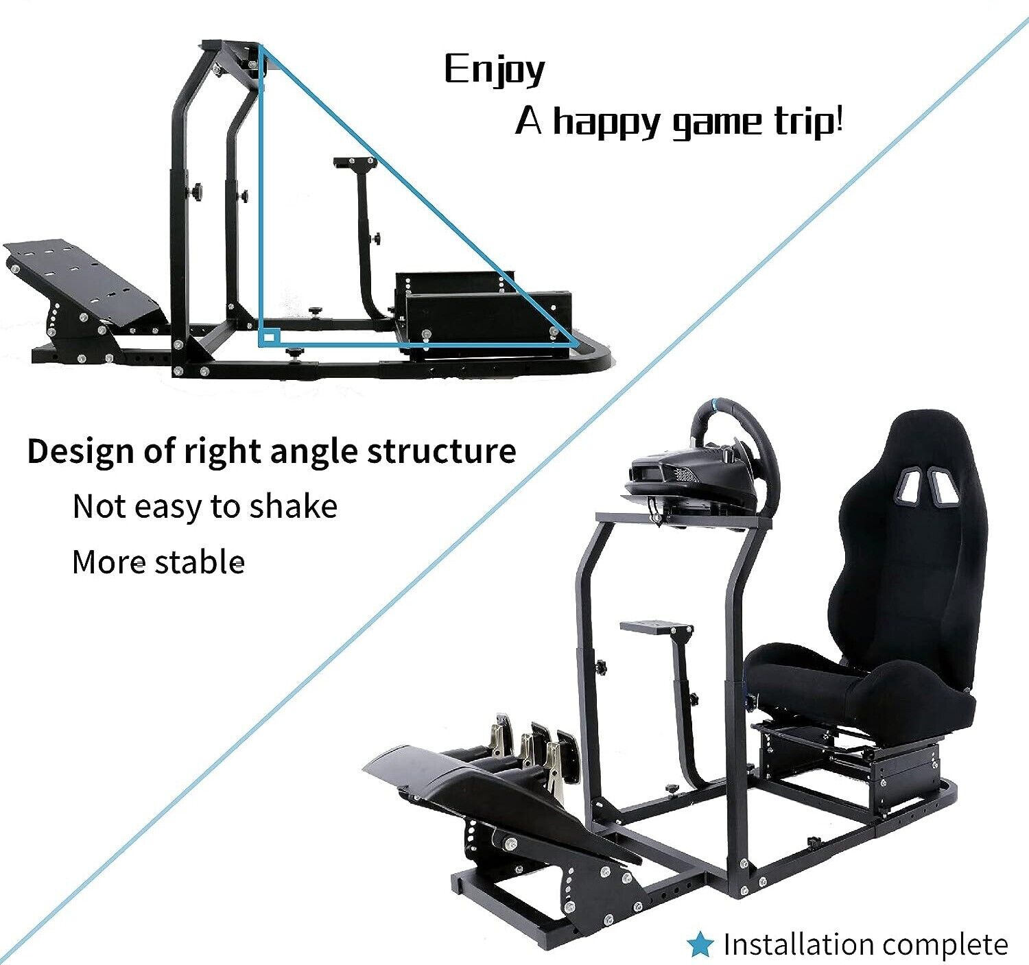 Driving Game Sim Racing Frame Rig - Add Seat Wheel Pedals Xbox PS PC Console F1