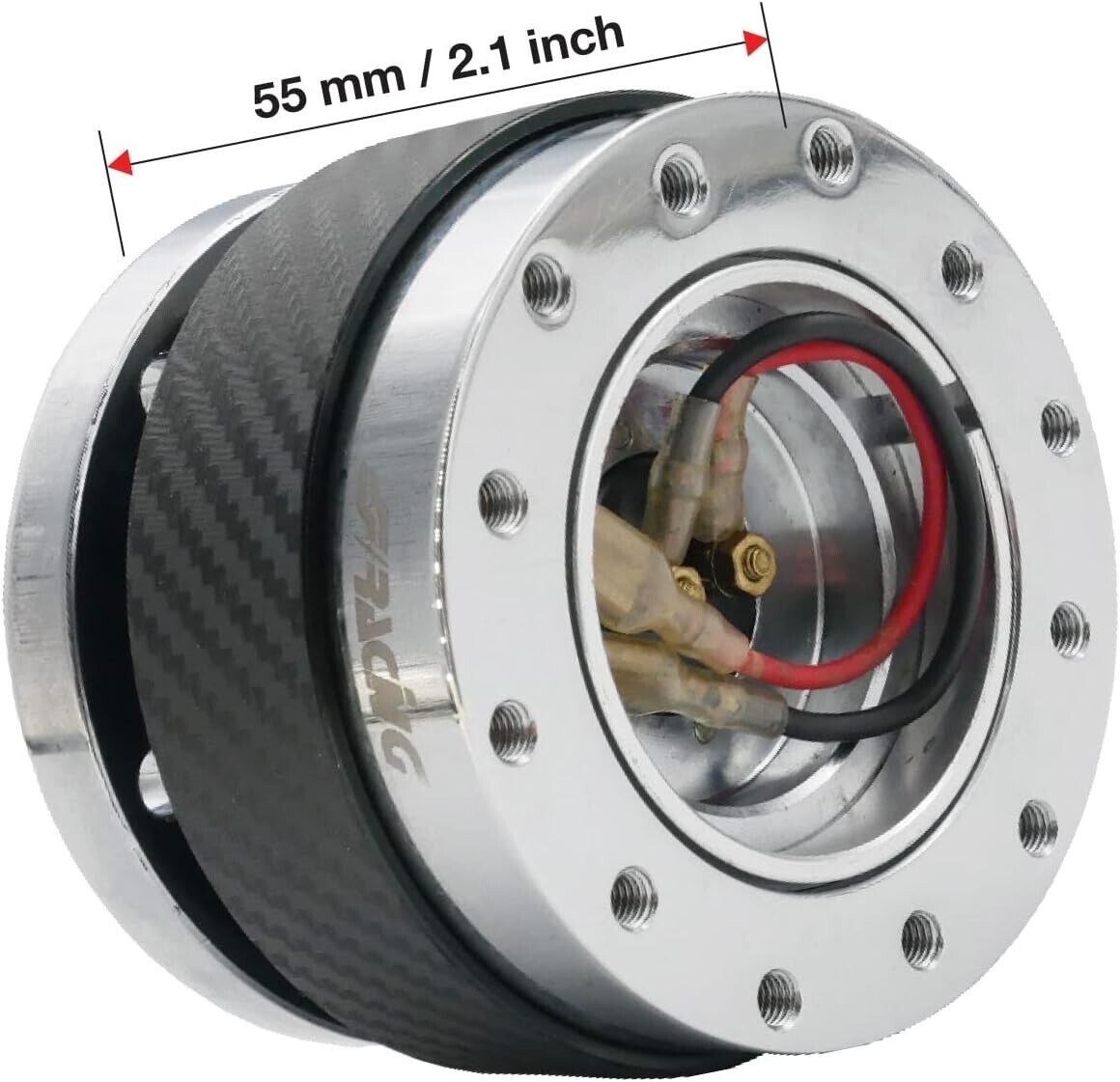 Simoni Racing QR Car / Racing Sim Carbon Chrome 12 Hole Quick Release Steering Wheel Boss Hub Universal