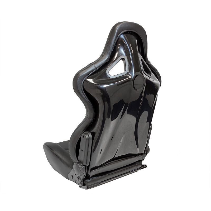 AUTOSTYLE BS2 x1 Universal Bucket Seat Black Synth Leather Fibreglass Back
