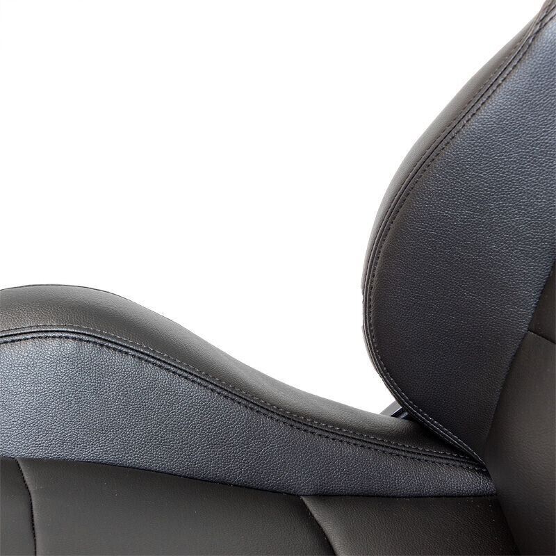 AUTOSTYLE BS2 x1 Universal Bucket Seat Black Synth Leather Fibreglass Back