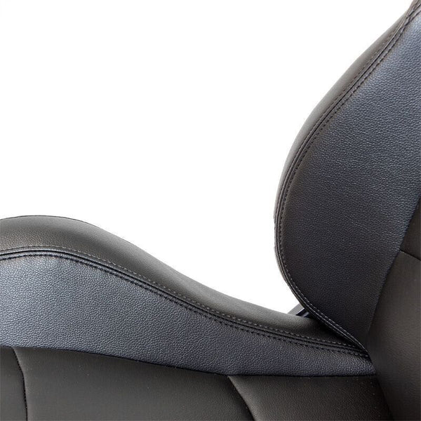 AUTOSTYLE BS2 x1 Universal Bucket Seat Black Synth Leather Fibreglass Back