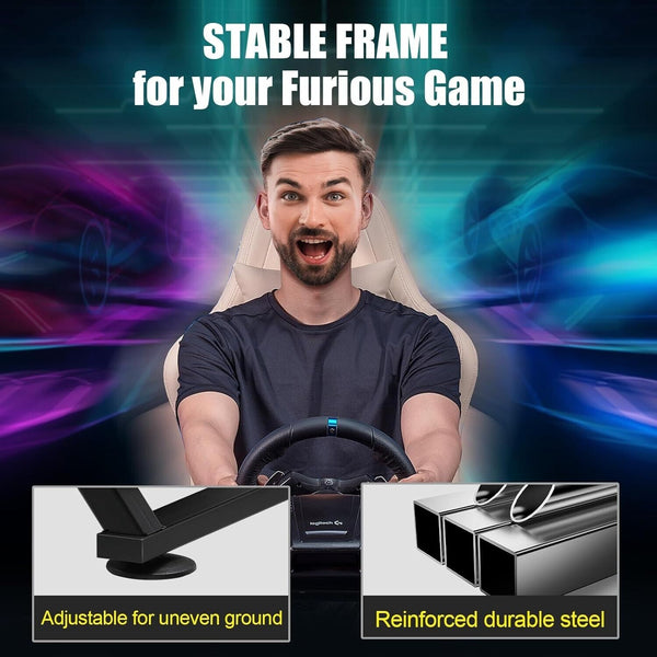 GTPLAY Driving Game Folding Simulator Racing Frame Stand Wheel Pedals Xbox PS PC