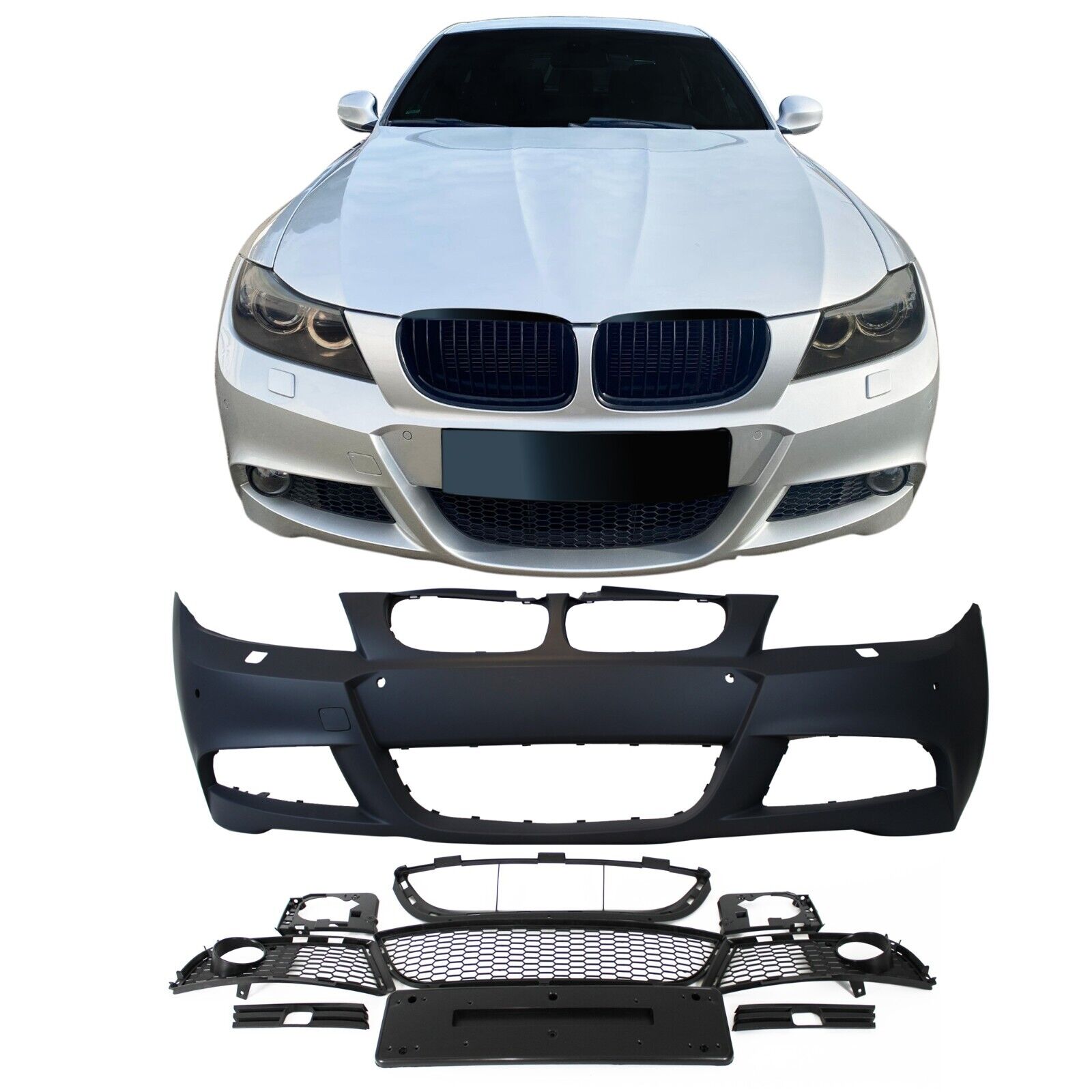 JOM BMW 3er 3-series E90 E91 95-98 Front Bumper Polyp Unpainted inc covers