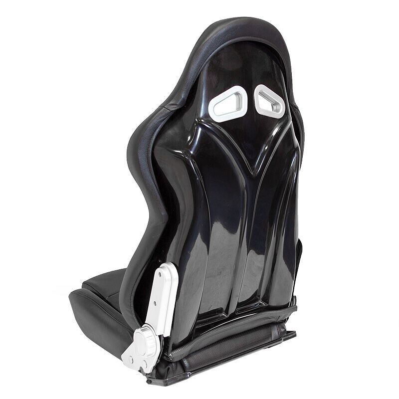 AUTOSTYLE PRO x1 Universal Bucket Seat Black Synth Leather Fibreglass Back