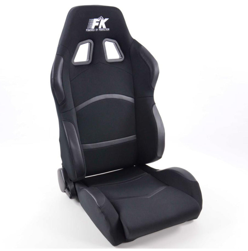 FK Pair Universal Recline Bucket Sports Seats Black HEATED Fast Road Car Edition