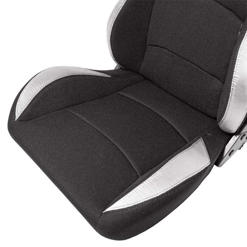 AUTOSTYLE BS2 x1 Universal Bucket Seat Black Grey Textile Fibreglass Back