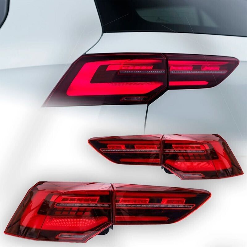 AS Pair VW Golf 8 MK8 20+ R FL LED DRL Rear Lights Dynamic Taillights Smoke UNIV