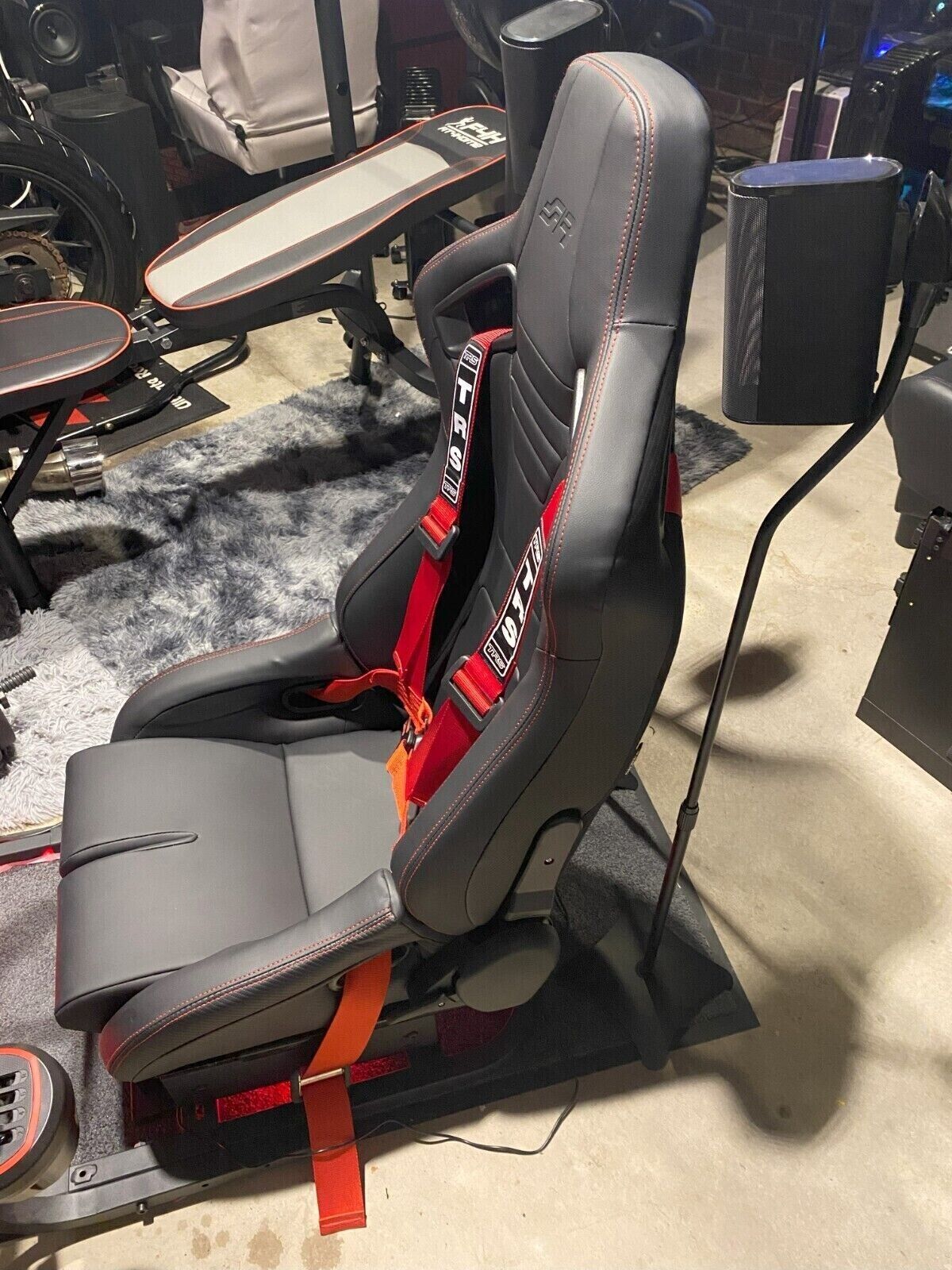 TRS Bolt-In 3 Point Car Sim Seatbelt Safety Harness RED Road Legal ECE Approved