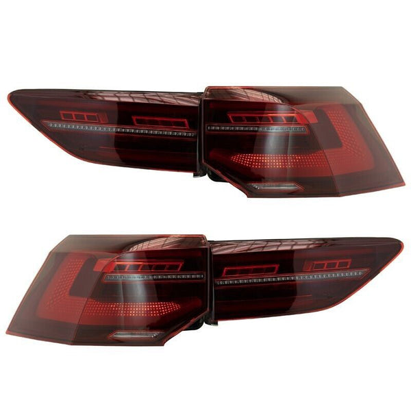 AS Pair VW Golf 8 MK8 20+ R FL LED DRL Rear Lights Dynamic Taillights Smoke UNIV