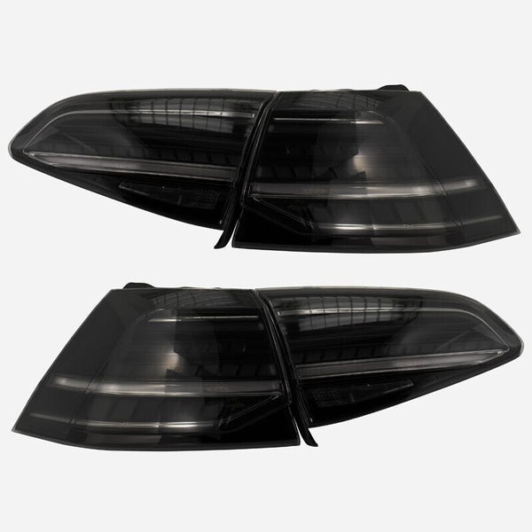 AS Pair VW Golf 7 MK7 7.5 R FL LED DRL Rear Lights Dynamic Taillights 12-17 UNIVERSAL Clear Smoke