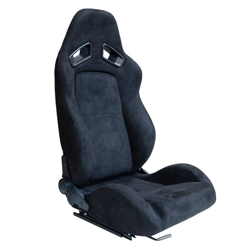 AS x1 Univ Suede Alcantara Recline Tilt Luxury Feel Bucket Seat Black inc slides