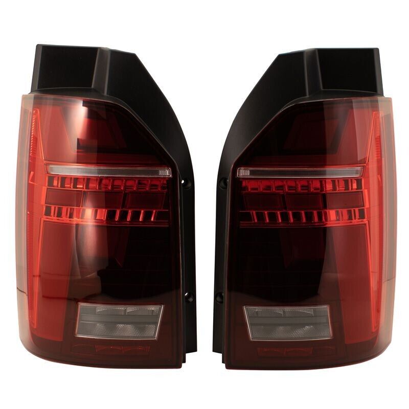 AS Pair LED DRL Rear Lights Dynamic Taillights VW T6 15-20 Hatch Red Smoke LHD