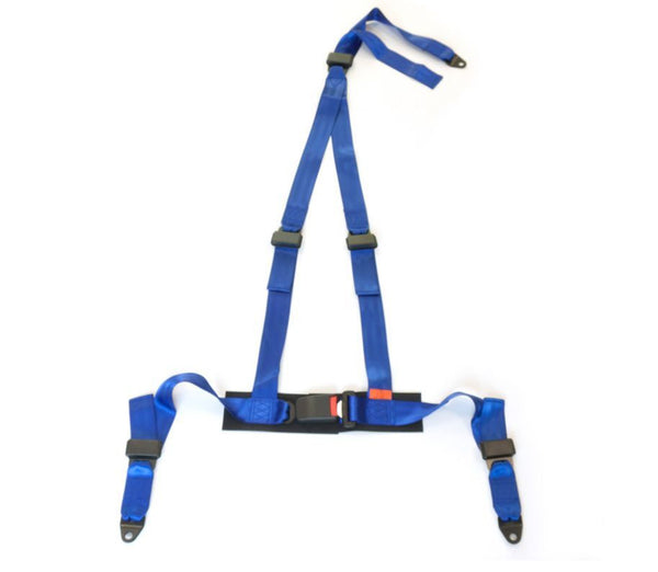 AS harness 3-Point universal seat belt BLUE bucket safety E-Mark 2"