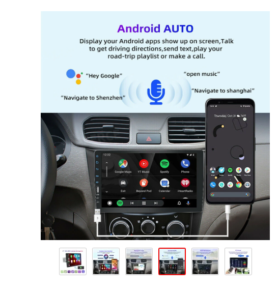 9" Android Touchscreen Car Stereo Headunit Wired Carplay Wireless Mirror Nav