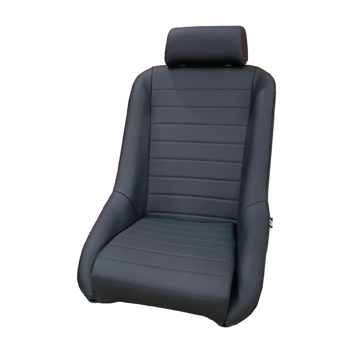 Simoni Racing x2 Univ Classic Car Retro Kit Vintage Fixed Back Bucket Seats Black + slides