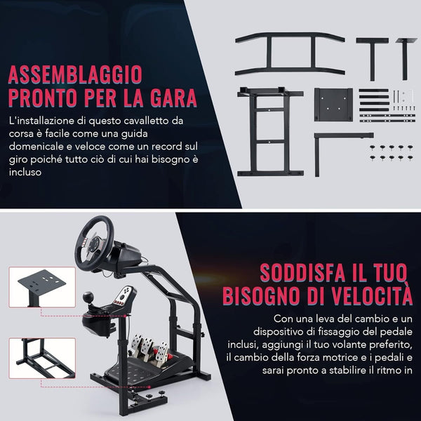 Driving Game Sim Racing Frame Stand Rig for Seat Wheel Pedals Xbox PS PC