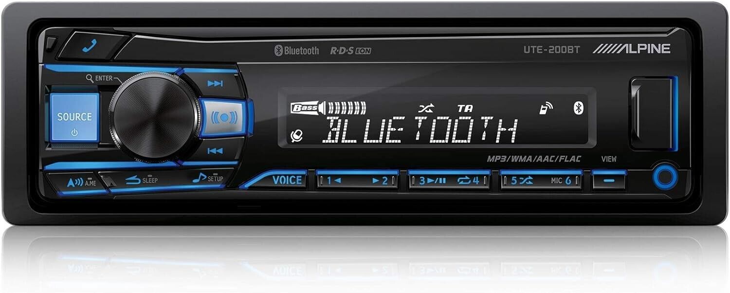 Alpine UTE-200BT Bluetooth Car Stereo Radio Head Unit Receiver USB Android Apple