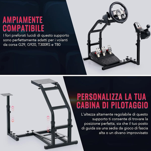 Driving Game Sim Racing Frame Stand Rig for Seat Wheel Pedals Xbox PS PC