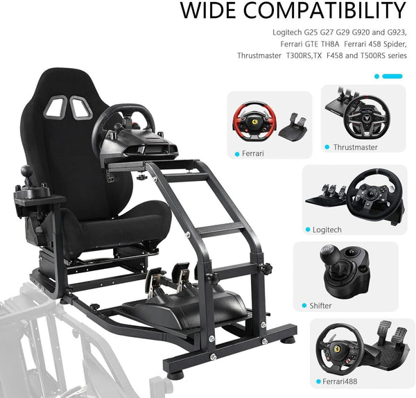 Driving Game Sim Racing Frame & Seat Rig  Add Wheel Pedals Xbox PS PC Console F1