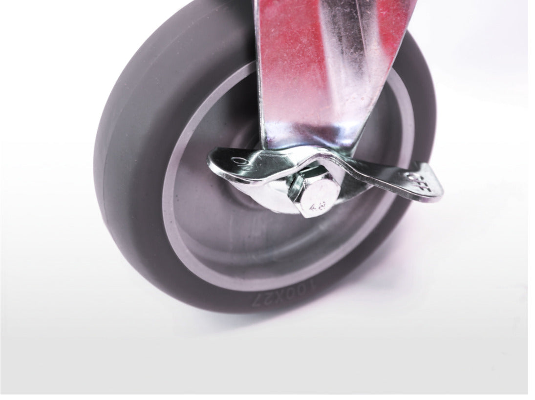 FK Workshop Stool Wheels Garage Uphol Seat Working Chair Storage Tray Adj Height