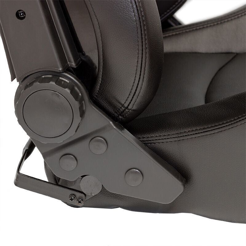 AUTOSTYLE BS2 x1 Universal Bucket Seat Black Synth Leather Fibreglass Back