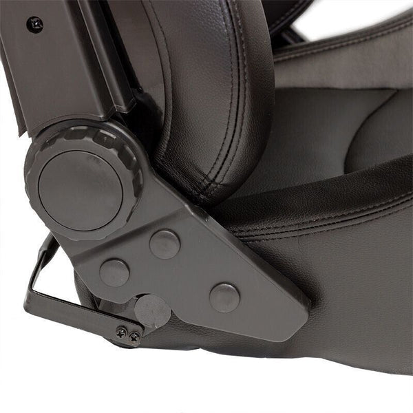 AUTOSTYLE BS2 x1 Universal Bucket Seat Black Synth Leather Fibreglass Back