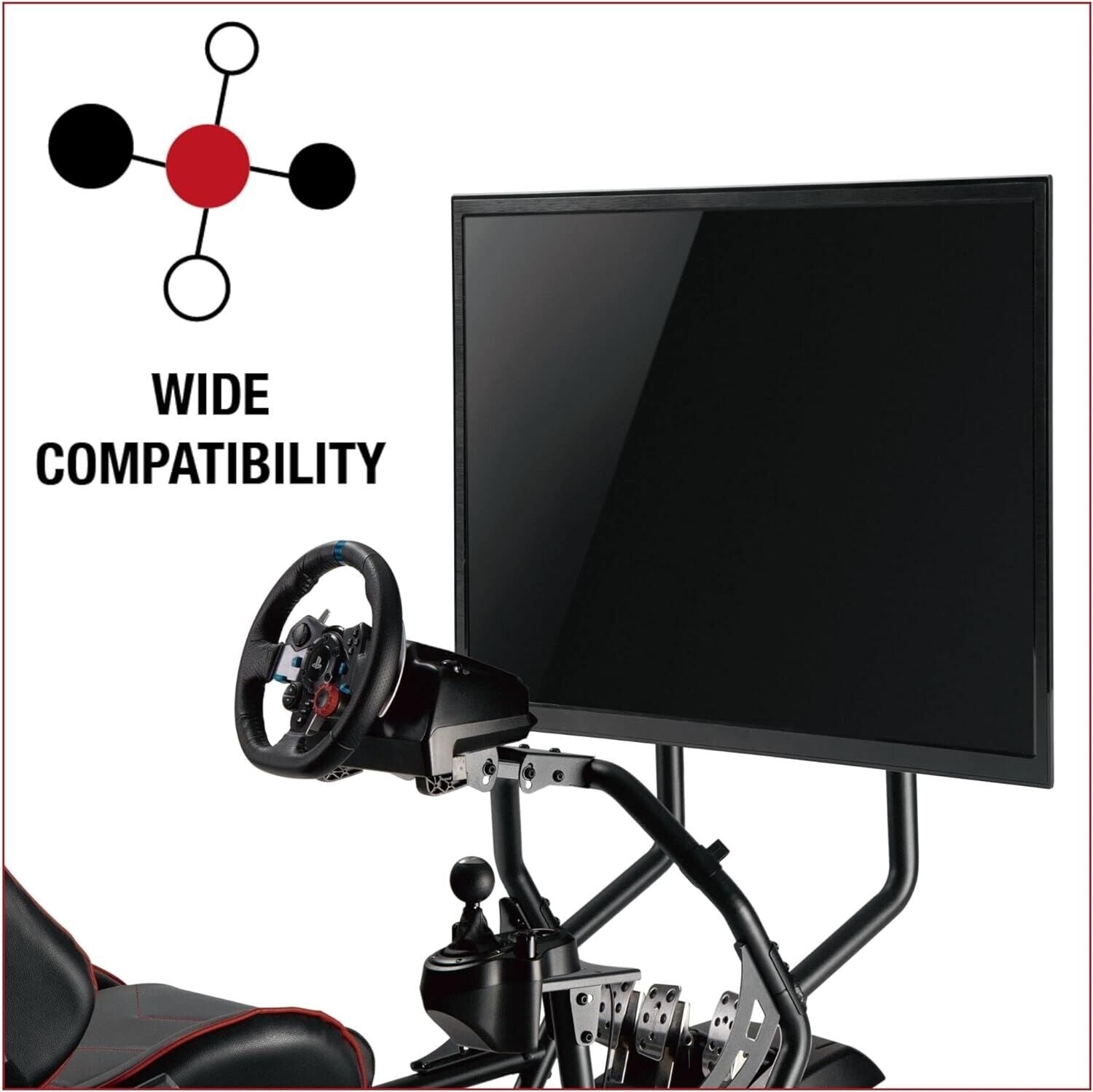 LUXE Driving Game Sim Racing Frame Rig & Seat - Wheel Pedals Xbox PS PC Console