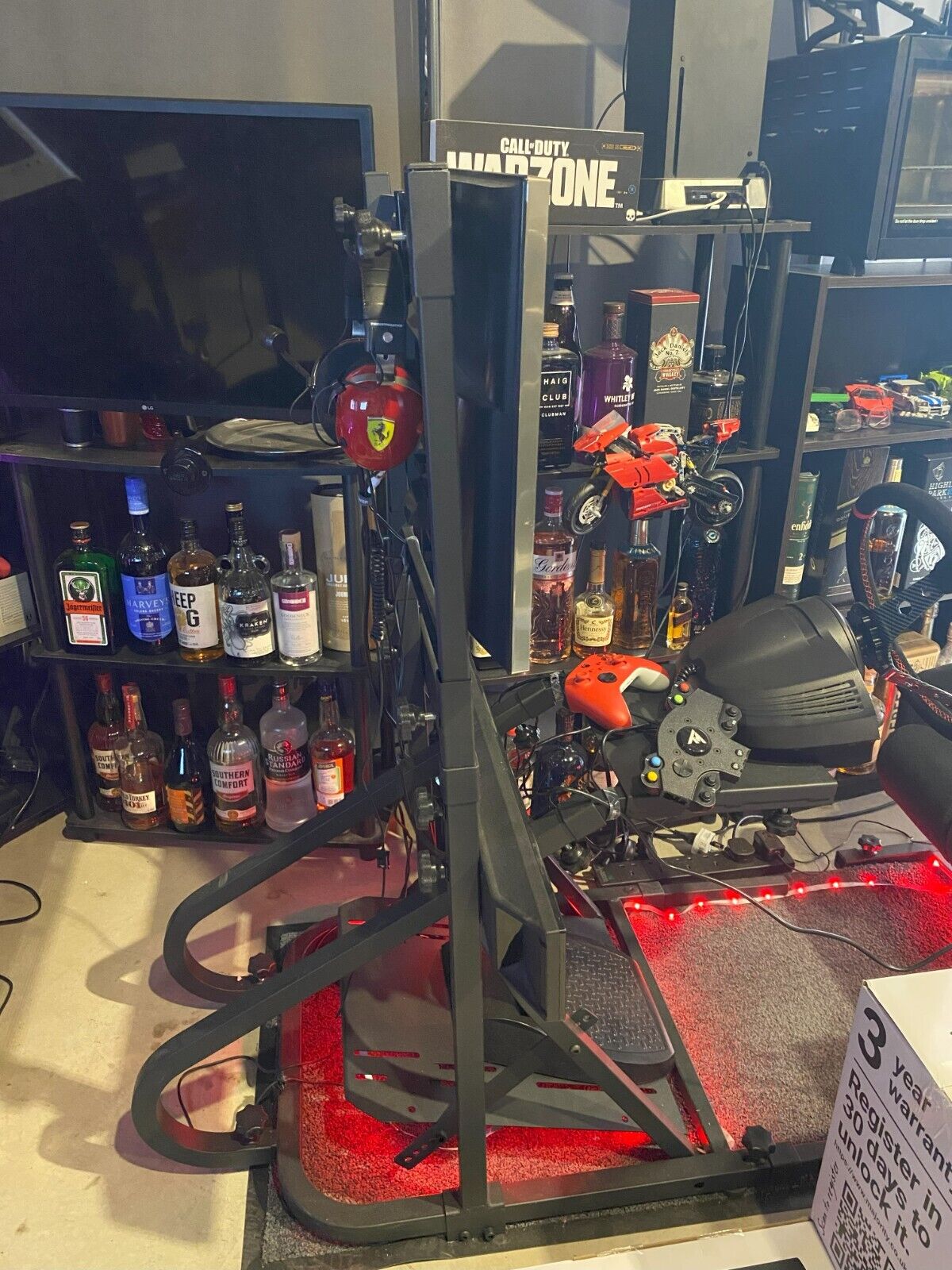 ATS Driving Game Sim Racing Frame Rig for Screen Seat Wheel Pedals Xbox PS PC