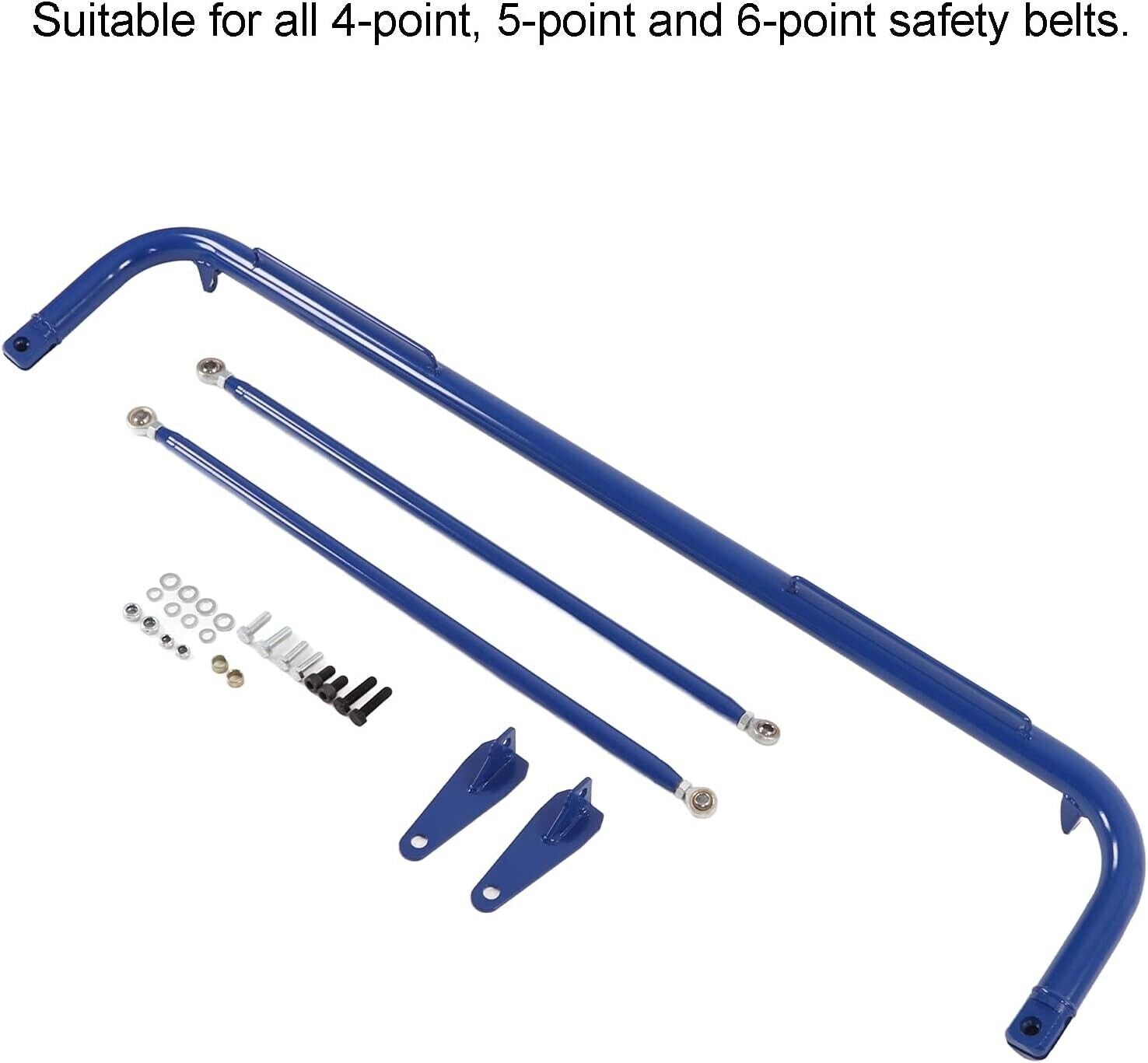 BLUE Universal Car Safety Harness Belt Bar 3/4/5/6-point brace chassis rod strut