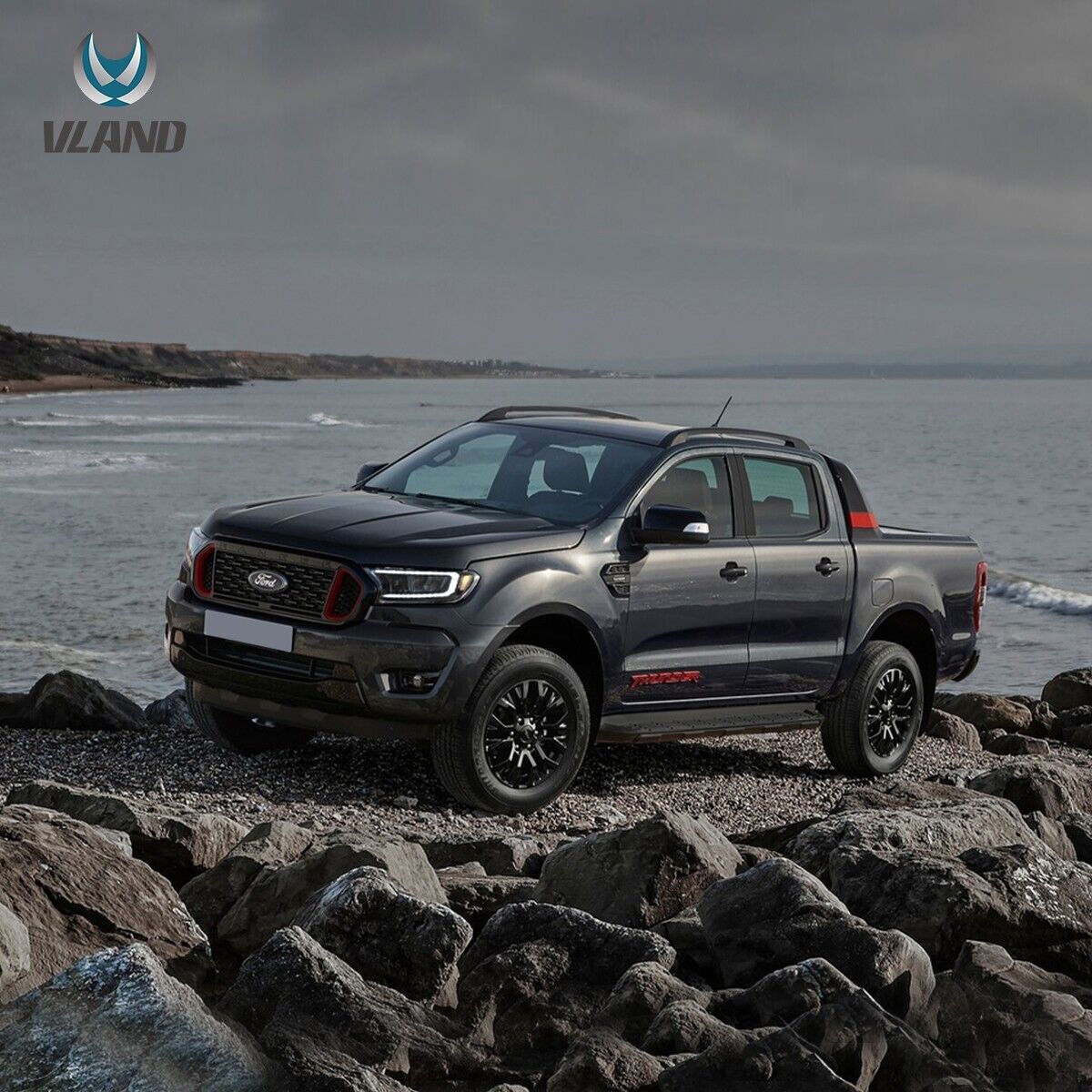 VLAND 15-24 Ford Ranger 3 MK3 P375 Lightbar LED DRL Headlights RHD