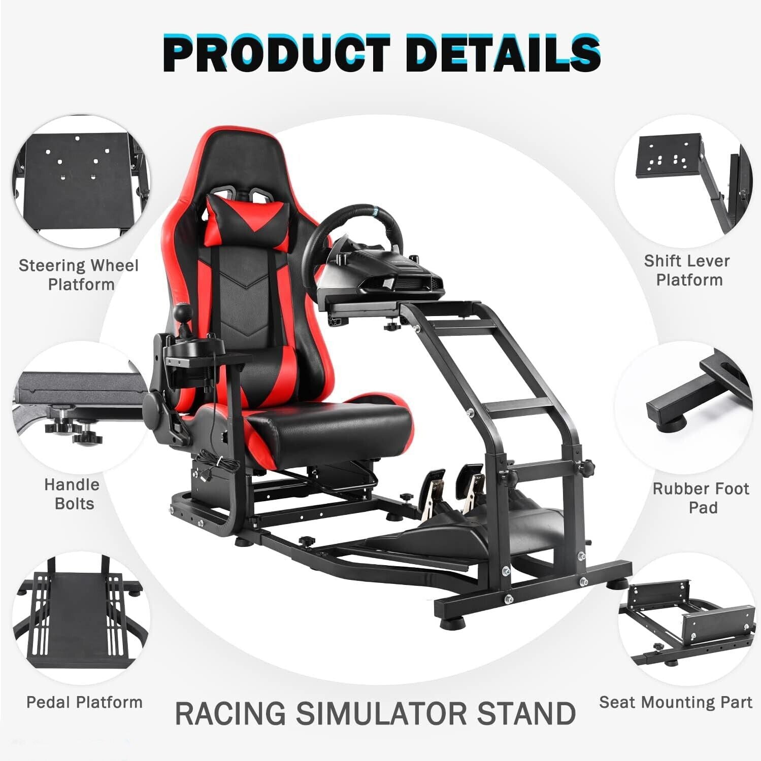 Driving Game Sim Racing Frame & Seat Rig  Add Wheel Pedals Xbox PS PC Console F1