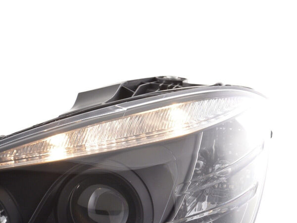 FK LED DRL Halo Lightbar Headlights Mercedes C-Class W204 07-10 Black AMG LHD