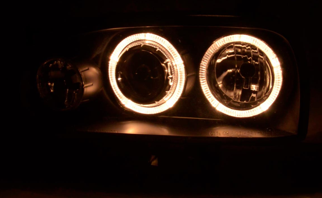 FK Pair LED DRL Angel Eye Halo Ring Projector Headlights VW Golf 3 MK3 1HXO EXO 91-97 Universal - LHD + RHD