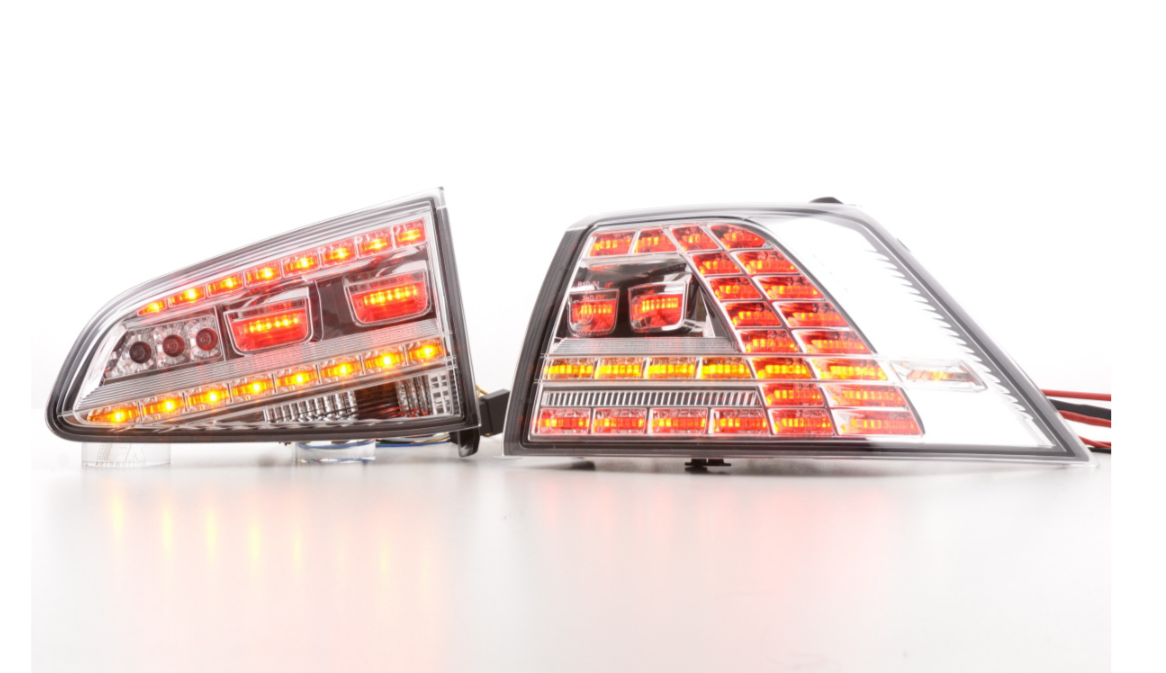 FK VW Golf 7 MK7 R LED DRL CLEAR Chrome Rear Lights Dynamic Tail Taillights 12+ LHD & RHD Clear FKRLXL15009