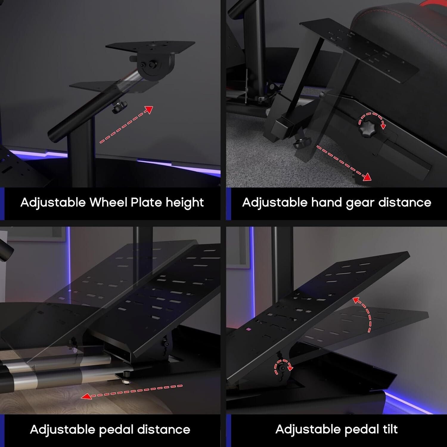 LUXE Driving Game Sim Racing Frame & Seat - Wheel Pedals Xbox PS PC Console F1