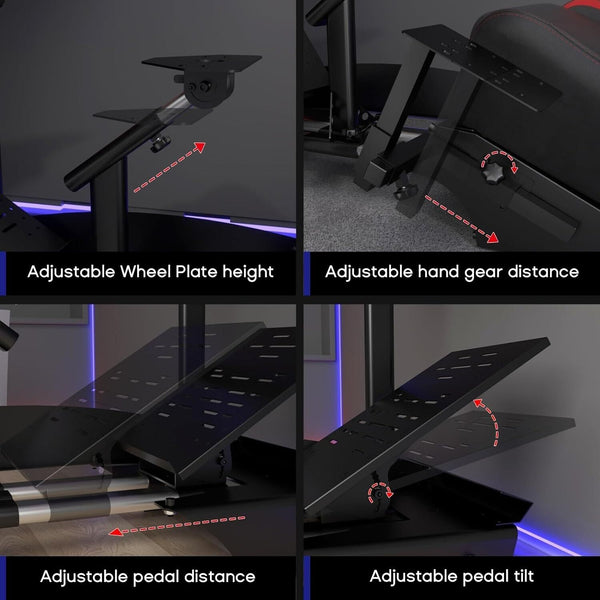 LUXE Driving Game Sim Racing Frame & Seat - Wheel Pedals Xbox PS PC Console F1