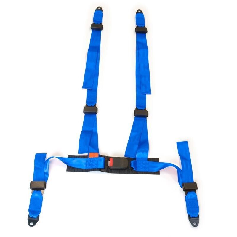 AS harness 4-Point universal seat belt BLUE bucket safety E-Mark 2"