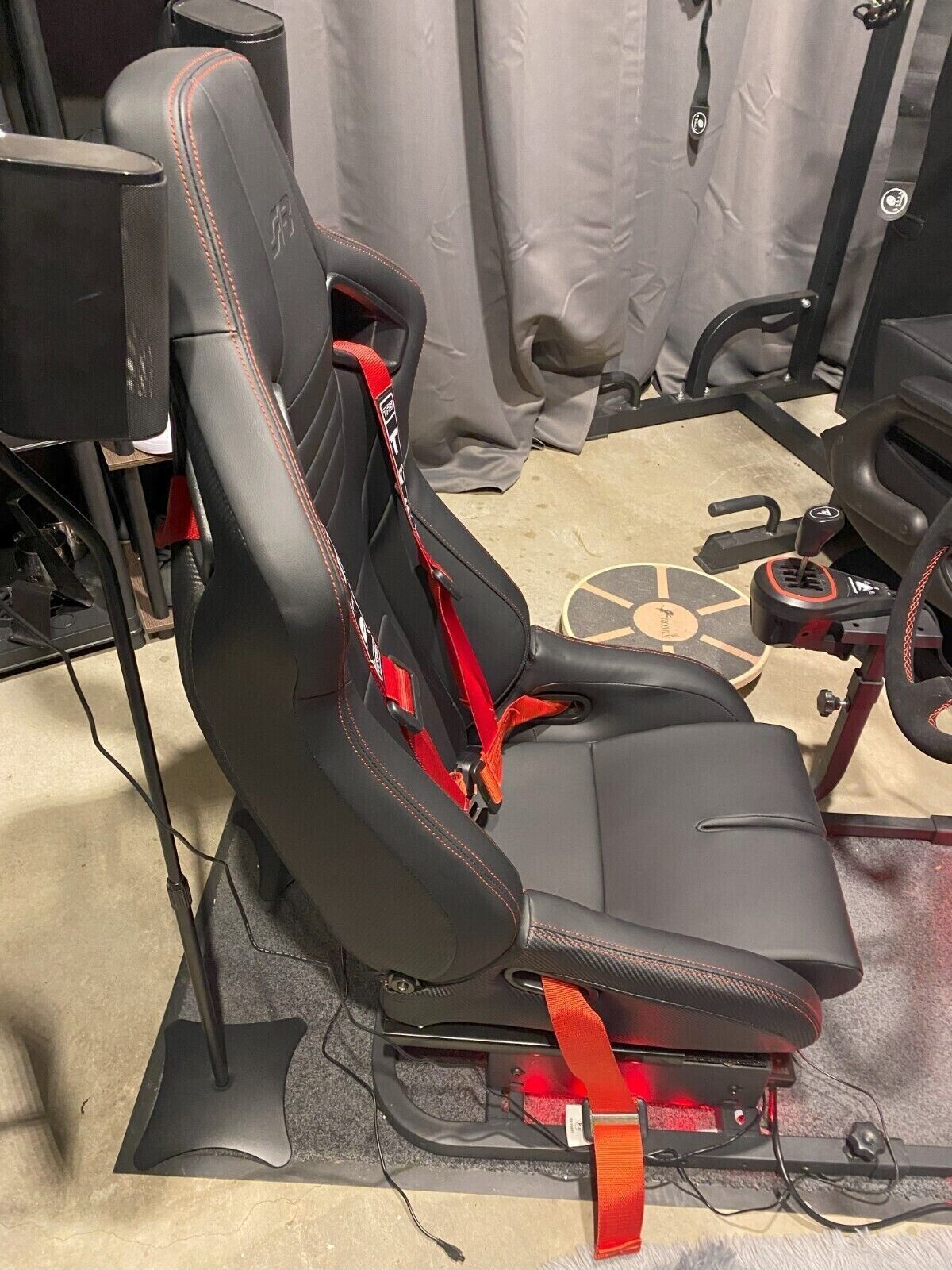 TRS Bolt-In 3 Point Car Sim Seatbelt Safety Harness RED Road Legal ECE Approved